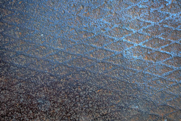 Texture of fluted rusty metal plate