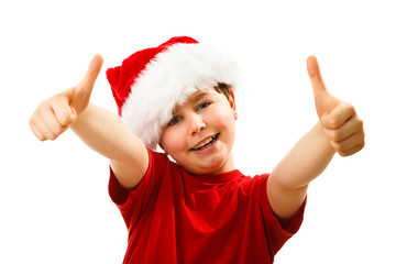 Christmas time - boy with Santa Claus Hat 