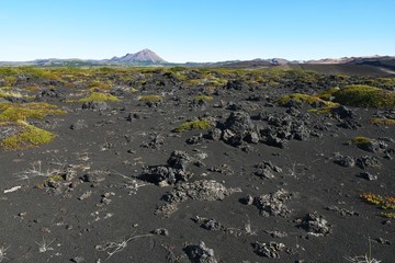 Lavafeld am Ringwallkrater Hverfjall