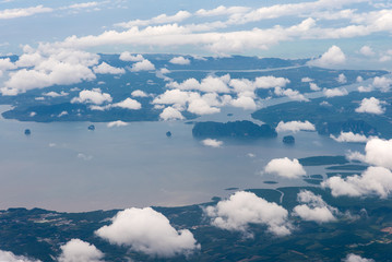 Fototapeta premium view through airplane window