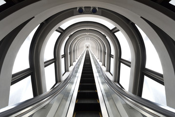 Futuristic tunnel and escalator 