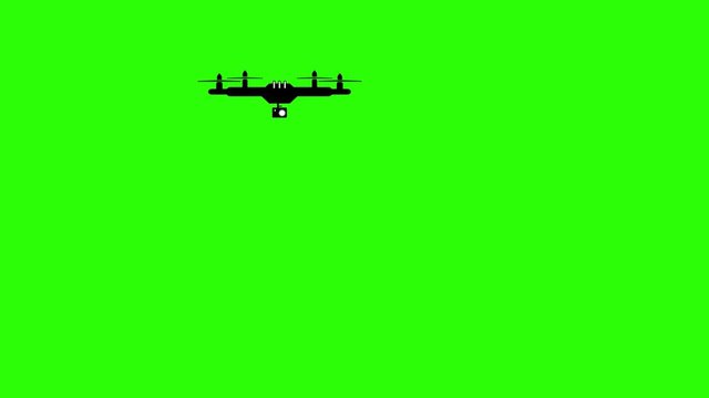 Quadrocopter Drohne mit Kamera greenscreen