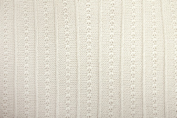 Fototapeta premium Close-up of a piece of white knit fabric