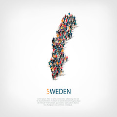 people map country Sweden vector