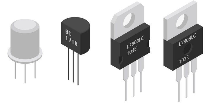 Isometric Electronic components Transistors
