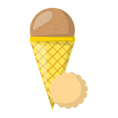 Vector cartoon cookie ice cream balls