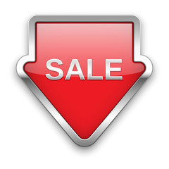 Sale vector badge, silver