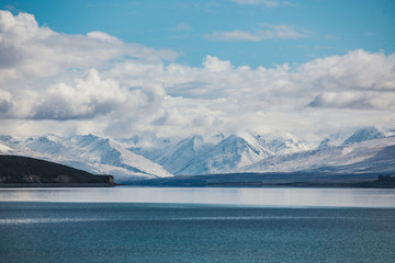  Lake Tekapo mountain view from Mt John, South Island, New Zeala