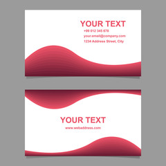 Fototapeta premium Red wave design business card set