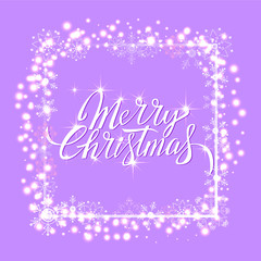 Christmas background. Merry Christmas card template with greetings handwriting.Vector illustration EPS10