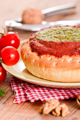 Calzone with walnuts and endive. 