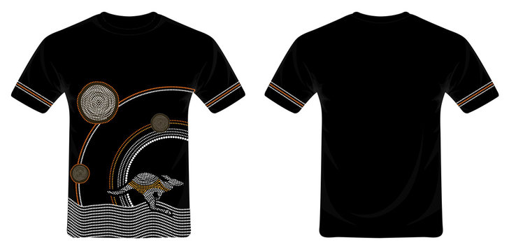 Aboriginal Art T-Shirt Design Vector.