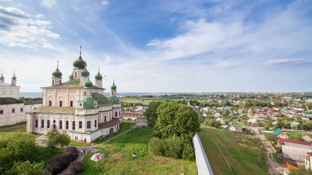 top view of Pereslavl, time lapse