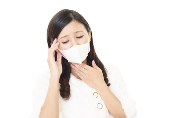 風邪に罹患した女性