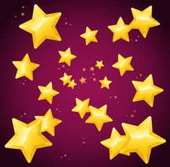 Falling Golden Star Background Wallpaper or Card. Vector