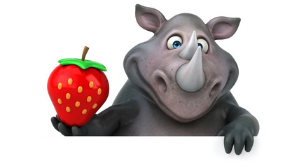 Fun rhinoceros - 3D Illustration