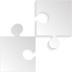 Vector 2 Puzzles Grey Pieces JigSaw. Background.