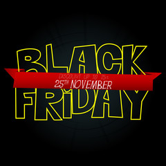 Vector illustrated comic book style Black friday poster