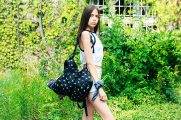 Pretty girl with bag