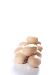 soy beans close up isolated on white background