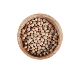 soy beans close up isolated on white background