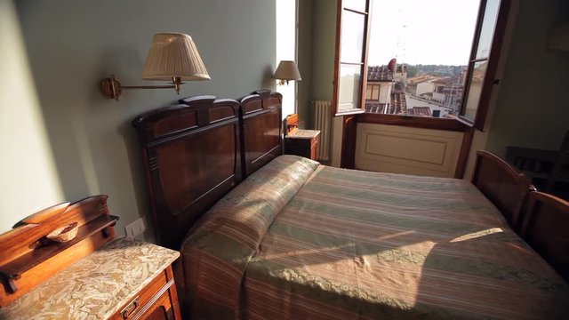 WS DS Bedroom Overlooking Old Town Rooftops / Florence, Italy