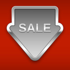 Sale vector badge, silver