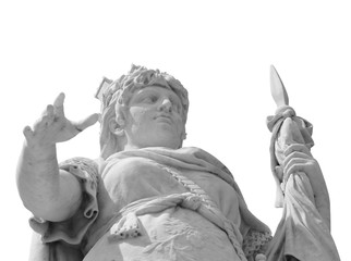 Detail of marble Statue of Liberty in San Marino