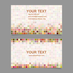 Colorful digital art mosaic business card template