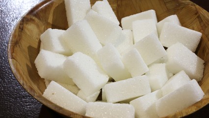 Lumps of refined white sugar
