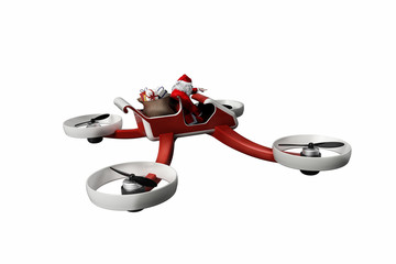 funny Santa on drone for Christmas - 126917650