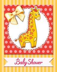 giraffe baby cartoon vector illustration