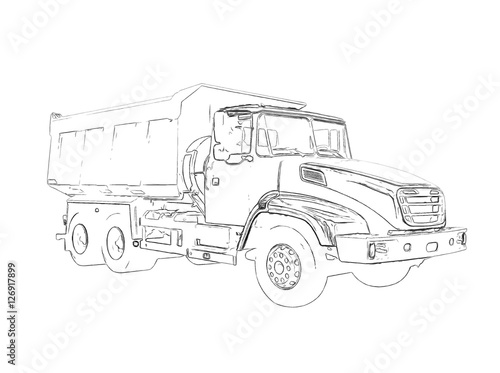 "Outlines of the big lorry" photo libre de droits sur la banque d