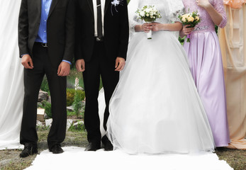 Fototapeta na wymiar Fiancee and fiance at the wedding ceremony