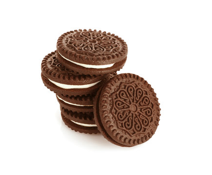 Tasty cookies, isolated on white