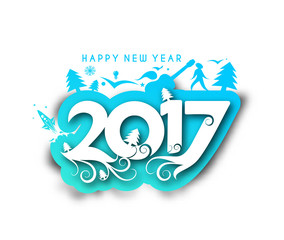 Naklejka premium Happy new year 2017 - New Year Holiday design elements for holiday cards, for decorations Vector Illustration background