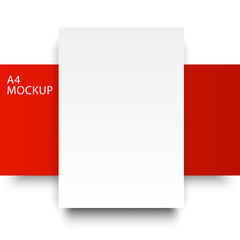 Fototapeta premium paper mockup a4 dot red line3-01
