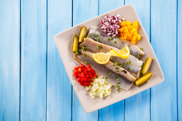 Marinated herring fillets 