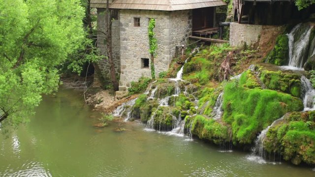Waterfalls at Rastoke near the town of Slunj in Croatia.