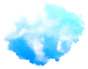 Abstract blue watercolor on white background.This is watercolor splash.It is drawn by hand. - obrazy, fototapety, plakaty
