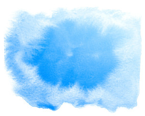 Abstract blue watercolor on white background.This is watercolor splash.It is drawn by hand.