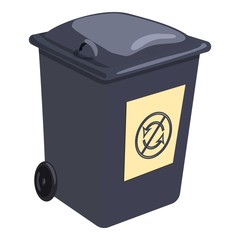 Trashcan icon. Cartoon illustration of trashcan vector icon for web