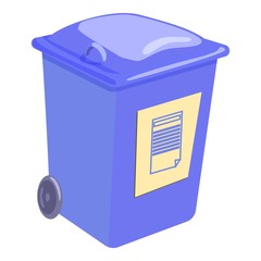 Green trashcan icon. Cartoon illustration of green trashcan vector icon for web