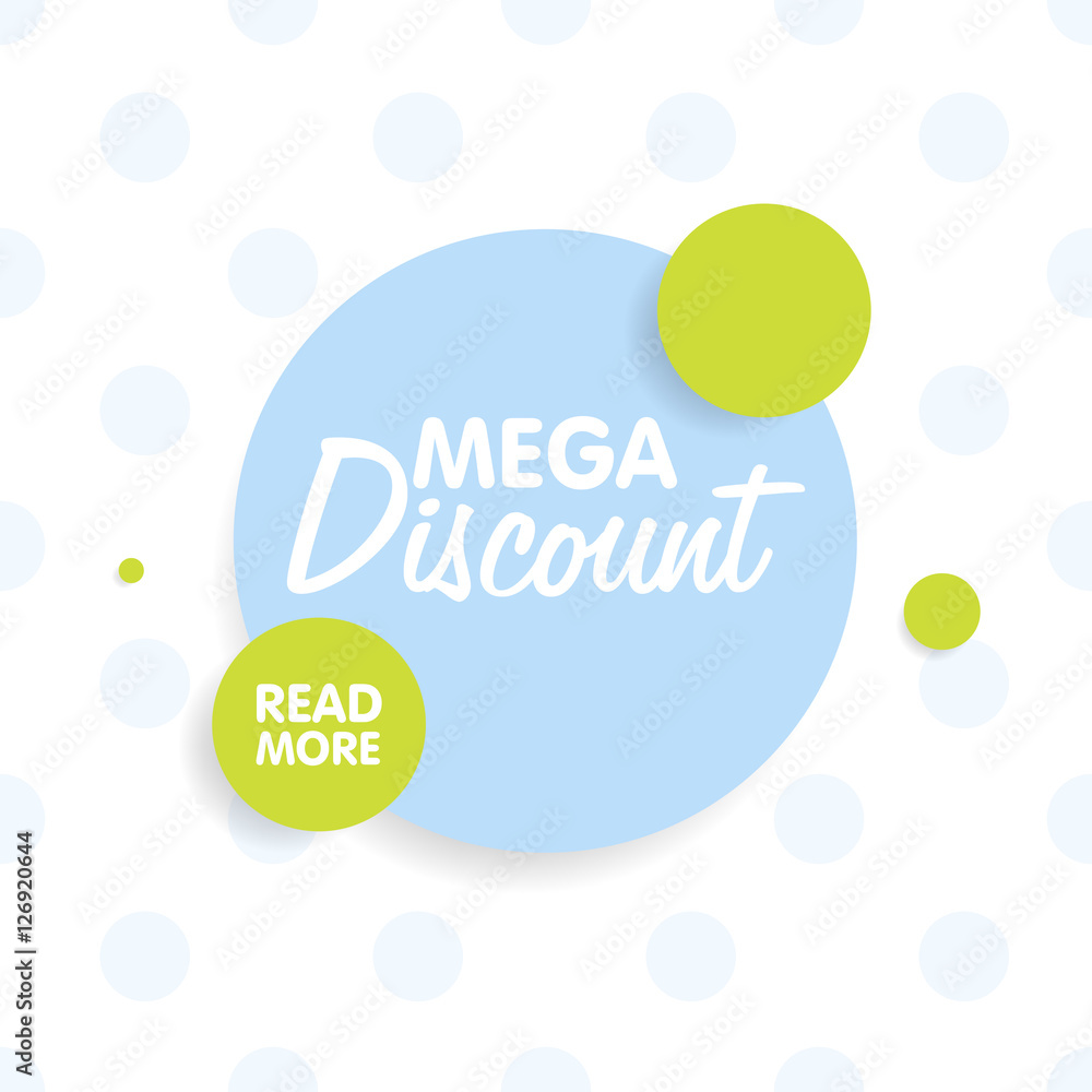 Poster round colorful vector shapes. abstract vector banners. material design elements. mega discount conce