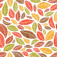 Fototapeta na wymiar Seamless leaves pattern