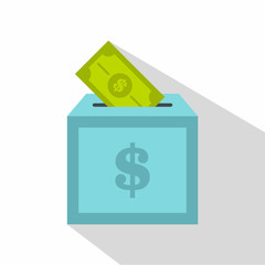 Donation box icon. Flat illustration of donation box vector icon for web design