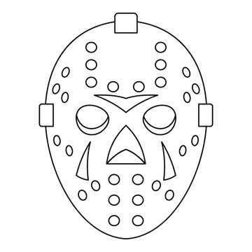 Goalkeeper mask icon. Outline illustration of goalkeeper mask vector icon for web