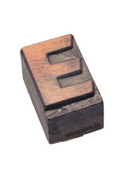 wooden letterpress E block