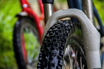 Bicycle wheel, selective focus