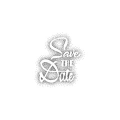 Save the date - dotwork, calligraphic lettering badge label for design invitation